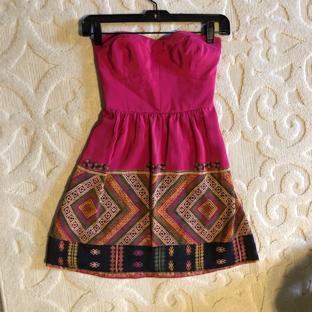 Cynthia Vincent strapless dress pink size 2